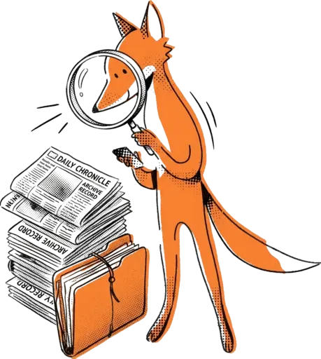 Fox searching through newspaper archives